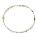 9ct Yellow and White Gold Hinged Wave Bangle
