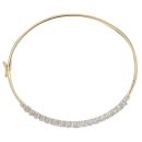 9ct Yellow Gold Cubic Zirconia Wave Hinged Bangle