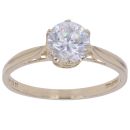 14ct Yellow Gold Cubic Zirconia Solitaire Ring