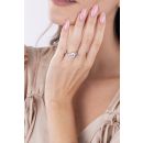 9ct White Gold 2.25ct Round Brilliant Diamond Solitaire Ring with Baguette Shoulders Lab Grown