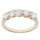 9ct Yellow Gold 1.20ct Lab Grown Diamond Five Stone Ring