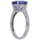 18ct White Gold 0.25ct Trillion Cut Diamond and Tanzanite Three Stone Ring
