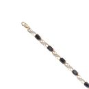 9ct Yellow Gold 0.03ct Diamond And Sapphire Bracelet 7.5"