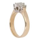 18ct Yellow Gold 0.75ct Millennium Cut Diamond Trilogy Ring