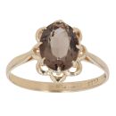 9ct Yellow Gold Smoky Quartz Solitaire Ring