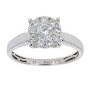 9ct White Gold Diamond Cluster Ring by Anya Belle