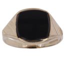 9ct Yellow Gold Patterned Onyx Signet Ring