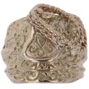 9ct Yellow Gold Patterned Saddle Ring