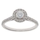 9ct White Gold 0.75ct Brilliant Cut Diamond Cluster Ring