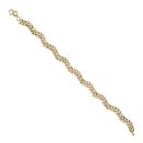 22ct Yellow and White Gold Leaves Bracelet 7.5"
