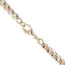 9ct Yellow White and Rose Gold Rollerball Chain 16"