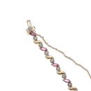 18ct Yellow Gold 0.12ct Diamond and Ruby Bracelet 6.5"