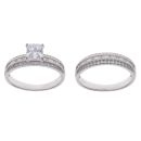 Silver Cubic Zirconia Set Of Two Fancy and Single Stone Ring By Icesia