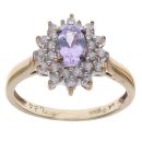 9ct Yellow Gold 0.24ct Diamond and Tanzanite Cluster Ring