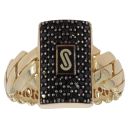 14ct Yellow Gold Monaco Classic Black Cubic Zirconia Cluster Ring