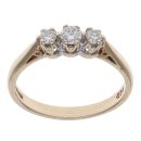 9ct Yellow Gold 0.25ct Brilliant Cut Diamond Trilogy Ring