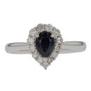 9ct White Gold 0.36ct Diamond And Sapphire Ring