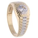 14ct Yellow & White Gold Child's Cubic Zirconia Signet Ring