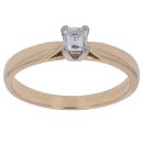18ct Yellow Gold 0.29ct Millenium Cut Diamond Solitaire Ring