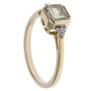 9ct Yellow Gold Green Spinel and Cubic Zirconia Ring