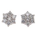 18ct Yellow and White Gold 1.00ct Daisy Cluster Earrings