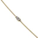 14ct Yellow Gold Monaco Beaded Cubic Zirconia Pave Lock Chain 22"