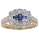 18ct Yellow Gold 0.35ct Diamond And Sapphire Cluster Ring