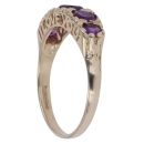 9ct Yellow Gold Amethyst Five Stone Ring