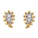 22ct Yellow Gold Cubic Zirconia Paisley Stud Earrings
