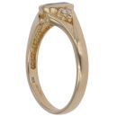 18ct Yellow Gold 0.05ct Diamond and Green Gemstone Ring