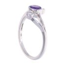 9ct White Gold Created Amethyst And Diamond Ring