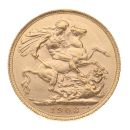 1908 Edward VII Large Head UK Full Sovereign Coin