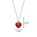 Sterling Silver Baltic Amber Heart Pendant Necklace