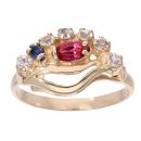 18ct Yellow Gold Multi Gemstone Ring