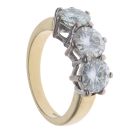 18ct Yellow Gold Moissanite Three Stone Ring