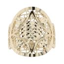 14ct Yellow Gold Diamond Cut Patterned Ring