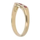 18ct Yellow Gold 0.12ct Diamond and Ruby Wishbone Ring