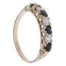 9ct Yellow Gold Cubic Zirconia and Sapphire Ring