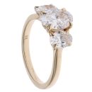 9ct Yellow Gold 2.25ct Oval Cut Lab Grown Diamond Trilogy Ring