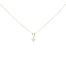 9ct Yellow Gold Diamond Solitaire Pendant and 16" Chain by Anya Belle
