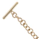 9ct Yellow Gold Heart T Bar Belcher Bracelet 7"