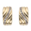 9ct Yellow Gold 0.20ct Diamond Wave Half Hoop Earrings