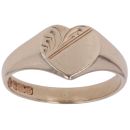 9ct Yellow Gold Plain Heart Signet Ring
