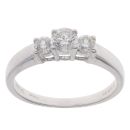 9ct White Gold 0.75ct Brilliant Cut Diamond Trilogy Ring