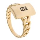 14ct Yellow Gold Monaco Classic Plain Link Signet Ring