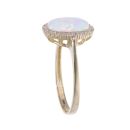 9ct Yellow Gold Created Opal And Cubic Zirconia Cluster Ring