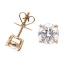 9ct Yellow Gold 1.70ct Lab Grown Diamond Solitaire Stud Earrings