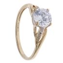 9ct Yellow Gold Cubic Zirconia Single Stone Twist Ring