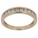 18ct Yellow Gold 0.50ct Brilliant Cut Diamond Half Eternity Ring