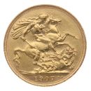 1907 Edward VII Large Head UK Full Sovereign Coin